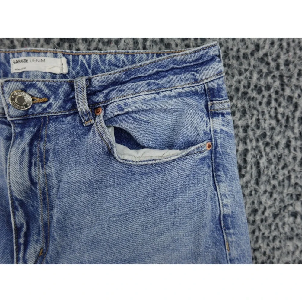 Garage Denim Mom Shorts Womens‎ Size 13 Blue High Rise Raw Hem Light Wash